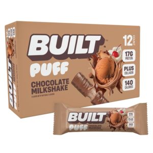 BUILT Puff Chocolate Milkshake Protein Bar 1.41oz 12ct